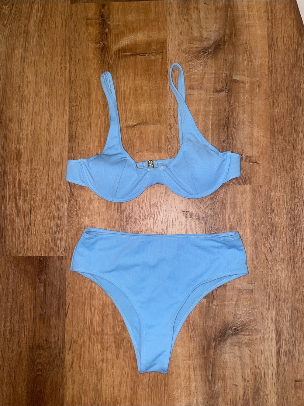 SHEIN Sky Blue Underwire Bikini Set